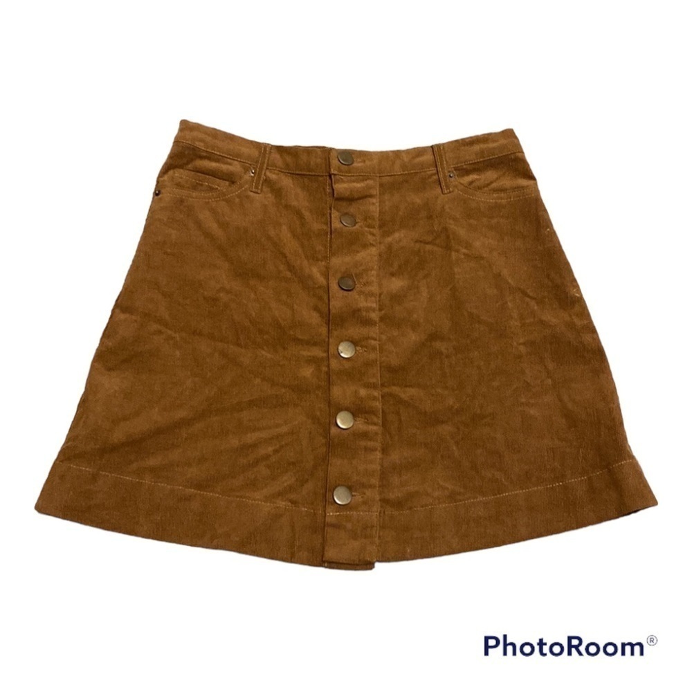Sage The Label Tan Button Up corduroy skirt | Small